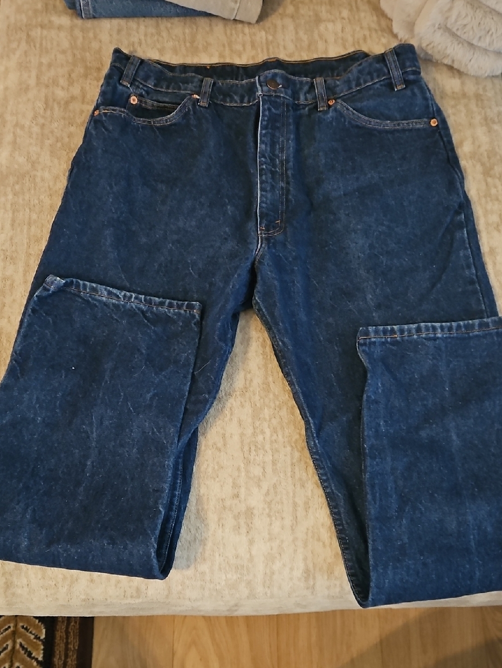 Orange tab vintage Levis 505 Dark Blue Denim Jeans - Classic Straight Fit